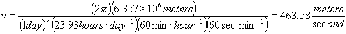 Velocity of Earth's Rotation at Equator