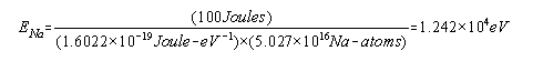 Energy Imparted to One Sodium Atom