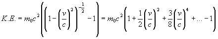 Kinetic Energy Binomial Expansion Equation 1