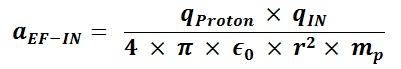 Nuclear Internal Electric Field Proton Acceleration