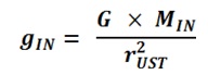 Nuclear Internal Gravity Field - Uncompressed Space-Time radial distance from Center of Nucleus