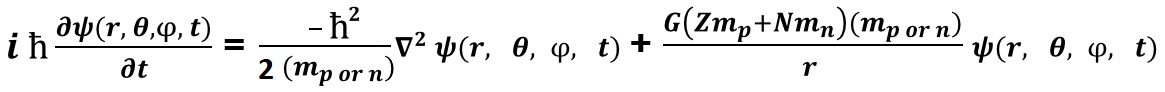 Schrodinger Wave Equation - Nuclear Gravity Field