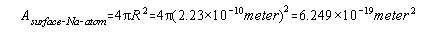 Surface Area of Sodium Atom