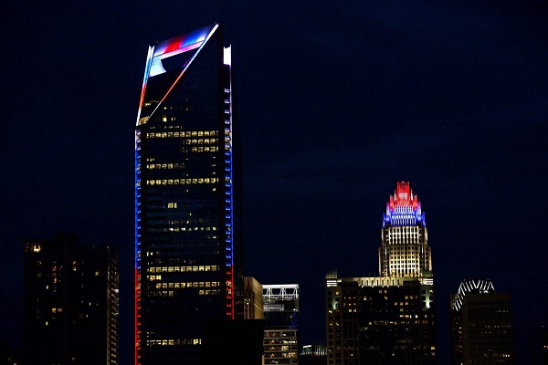 Duke Energy Building at Night - Celebrating Independence Day