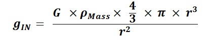Substitute Density and Volume for Mass in Nuclear Internal Gravity