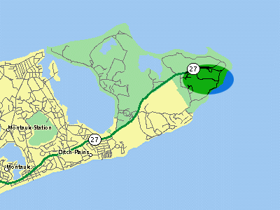 Location of Camp Hero - Fort Montauk on Long Island